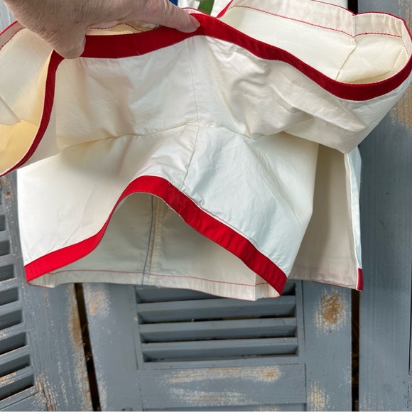 Tory Burch Pleated Color Trim Skort Off White Sz 12 - Picture 14 of 15